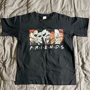 Kids Short Sleeve T-Shirt Friends Horror Movie Halloween Tee Black Soft Cotton